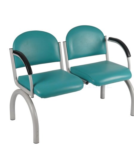 Two Seater Turquoise Waiting Room Chair / Bench